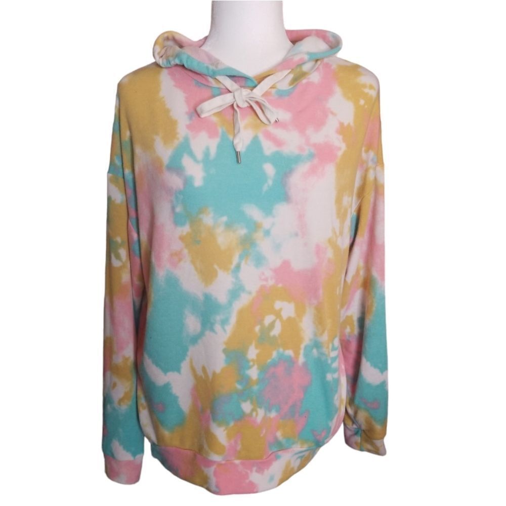 White Birch Steal Multicolored Tie Dye Pullover Hooded Sweater Size Small - Picture 7 of 7